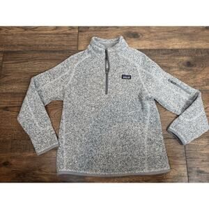 PATAGONIA Better Sweater 1/4 zip Kids Youth Medium 10 Solid Gray Cozzy Fleece